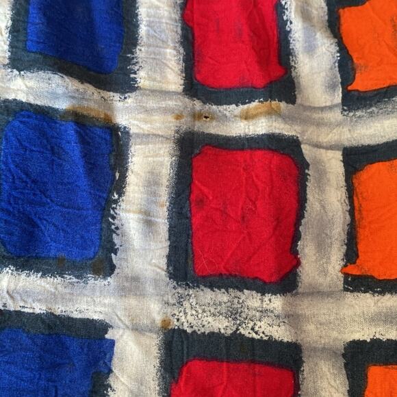 Jams World Vintage Multicolor Square Print Mini Dress Scoop Neck size 9 - Picture 7 of 8